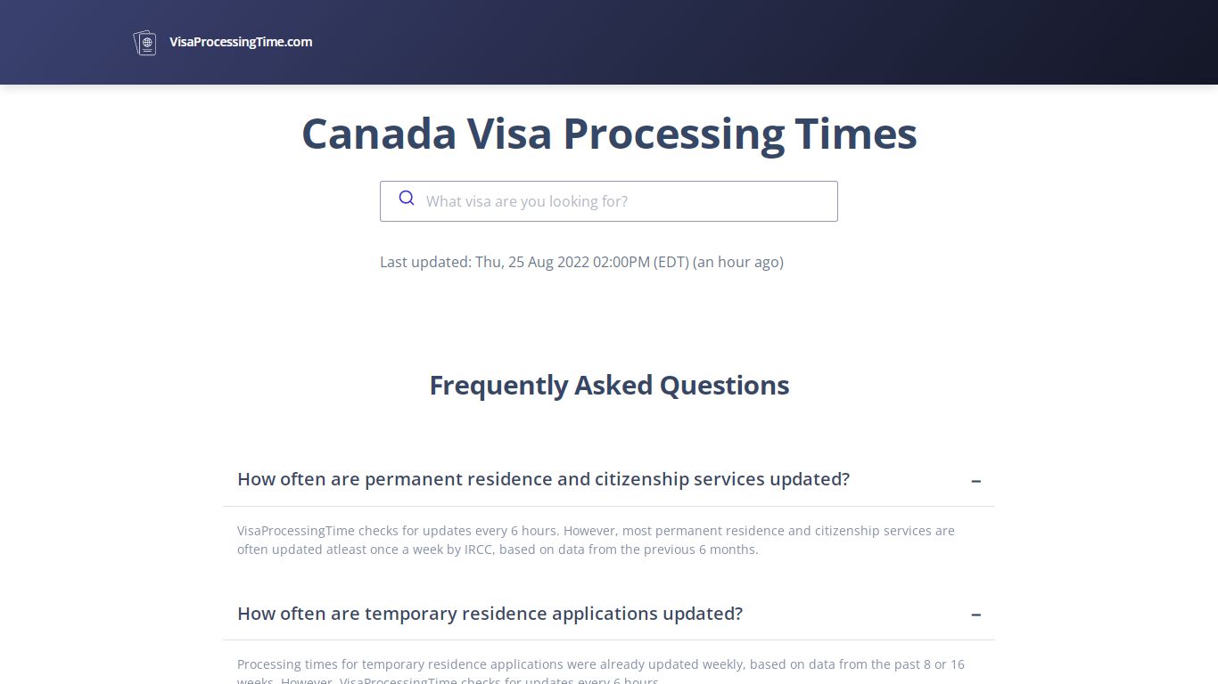 Check all Canada Visa Processing Times - Updated Aug 2022