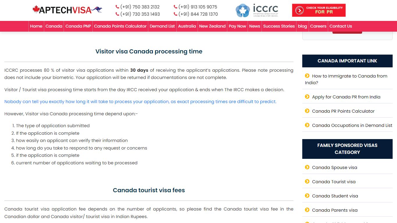 Canada Tourist Visa Processing Time 2021-22 | Aptech Visa